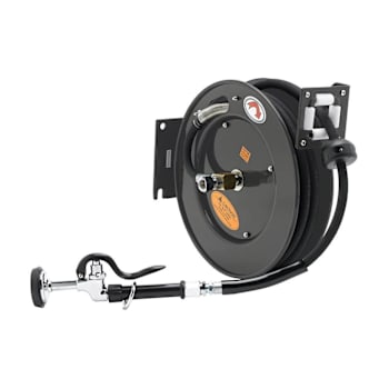 Image for T&S Brass And Bronze Hose Reel Open Steel 35'X3/8" ID Hse W/Spry Vlv/Reducng Adp from HD Supply