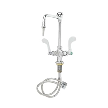 Image for T&S Brass And Bronze Lab Mixing Faucet Dck Mnt 4" Wrist Hndls Vb Nzzl/Srratd Tip from HD Supply