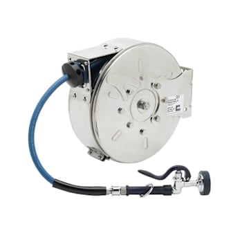Image for T&S Brass And Bronze Hose Reel Enclosed S. Steel 30'Hose 3/8"Id W/Spray Valve from HD Supply