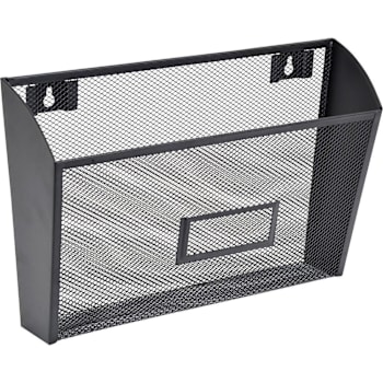 Lorell Mesh Wire Wall Pocket 6.63" X 12.62" X 4.75" Black