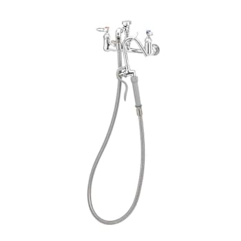 Image for T&S Brass And Bronze Pot Filler Wll Mnt 8" Center 68" Hose W/Self-Closing Nozzle from HD Supply