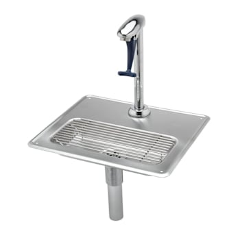 T&S Brass And Bronze Water Station W/12" Pedestal Glass Filler/Drip Pan Assembly
