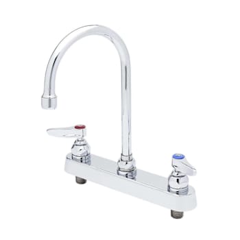Image for T&S Brass And Bronze Wkbrd Faucet Dck Mnt 8" Centers 6" Gooseneck Lever Handles from HD Supply