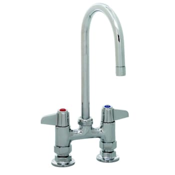 Image for T&S Brass And Bronze 4" Dck Mnt Faucet 5-7/8" Gsnck 2.2 GPM Aerator 1/2" Nipples from HD Supply