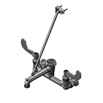 Image for T&S Brass And Bronze Service Sink Faucet 4" Wrist Handles PVC Hose Assy Vb Spout from HD Supply