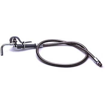 T&S Brass And Bronze Pot & Glass Filler Curvd Nozzle 68" Flexible Stainless Hose