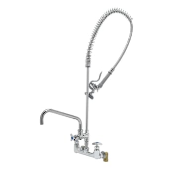 Image for T&S Brass And Bronze Pre-Rinse Unit 8" Wall Mount 12" Add-On Faucet Spray Valve from HD Supply