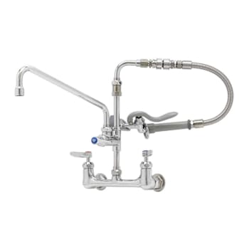 Image for T&S Brass And Bronze 8" Wll Mnt Faucet Cv-Ceramas 12" Nzzle Vb 20" Hose & B-0107 from HD Supply