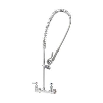 Image for T&S Brass And Bronze Pre-Rinse Spring Actn Wll Mnt Base 8" Cntr Cerama Cartridge from HD Supply