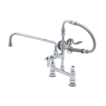 Image for T&S Brass And Bronze Spray Assy 8" Dck Mnt 12" Add-On Faucet Spray Valve/Ss Hose from HD Supply