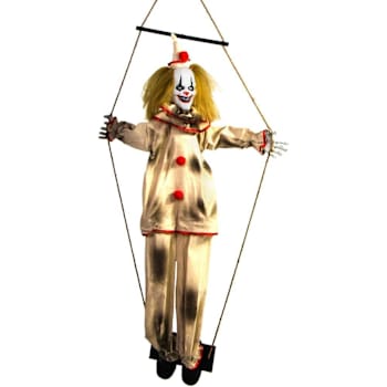 Haunted Hill Farm 4'7" Animatronic Swinging Clown With Lights And Sound