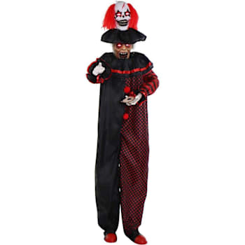 Haunted Hill Farm 6' Animatronic Pop-Up Two-Headed Clown With Light-Up Eyes