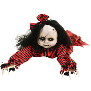 Haunted Hill Farm 44" Haunted Crawling Baby Doll With Lights And Sound