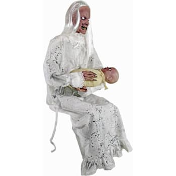 Haunted Hill Farm 2'9" Animatronic Gravely Granny With Motion-Activated Sounds
