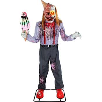 Haunted Hill Farm 6'9" Motion-Activated I Scream Clown
