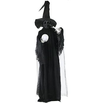 Haunted Hill Farm 7'6" Poseable Phantom Witch With Crystal Ball, Lights, Sound