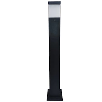 J&h LED 31" Square Bollard Light, Hardwired, 1200 Lumens, 5000k, 12 Watt, Black