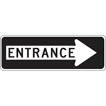 Accuform Traffic Sign Entrance 12" X 36" Engineer Grade Reflective Aluminum