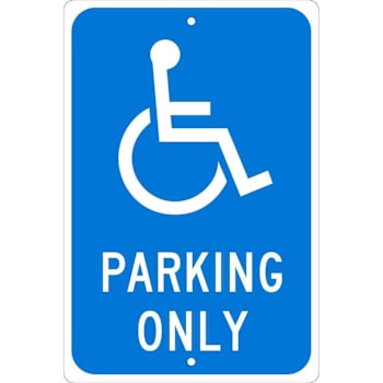 Accuform Engineer Grade Reflective Aluminum Parking Only Graphic 18" X 12"