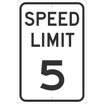 Accuform Traffic Sign Speed Limit 5 18" X 12" Engineer Grade Reflective Aluminum