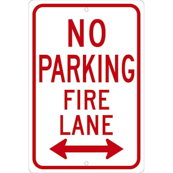 Image for Accuform No Parking Fire Lane Double Arrow Sign 18" X 12" Reflective Aluminum from HD Supply