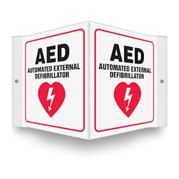 Accuform 3d Sign Aed Automated External Defibrillator Graphic 6" X 5" Plastic