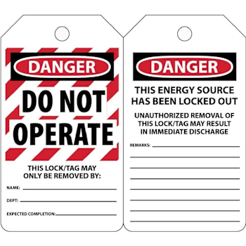 Accuform Danger Do Not Operate 5 3/4" X 3 1/4" Lockout Tag Package Of 25