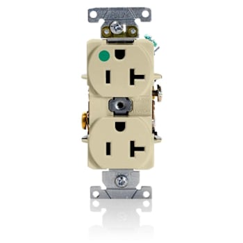 Leviton 20 Amp 125 Volt 2 Pole Hospital-Grade Duplex Standard Outlet, Ivory