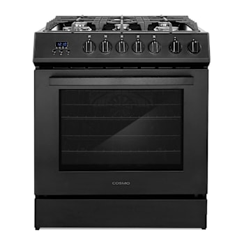 Cosmo 30" Nebula Collection 5.0 Cu Ft Gas Range Rapid Convection Oven Black