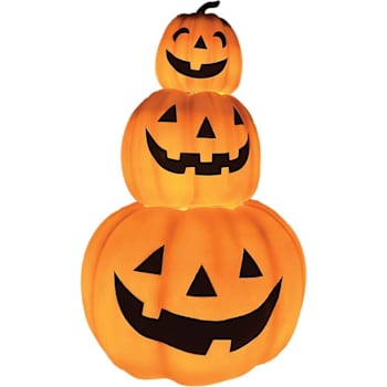 Haunted Hill Farm 29" 3 Stacking Pumpkins Blow Mold With LED Lights