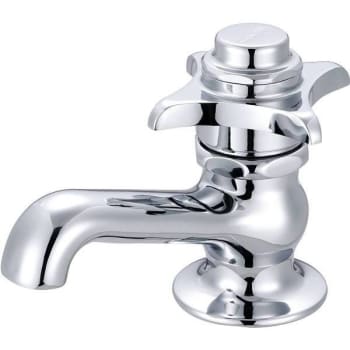 Central Brass® Self-Closing Basin Faucet, 1.312" Spout, Polished Chrome, 1 Handle