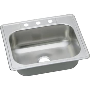 Image for Dayton 25" X 22" Single Bowl Kitchen Sink Stainless Steel 3 Hole 7" Depth from HD Supply