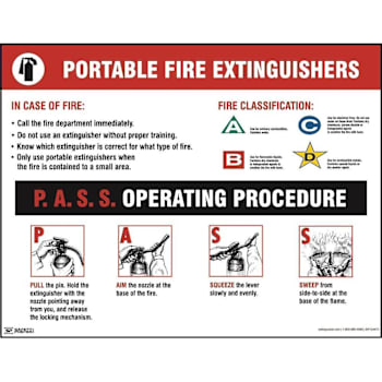 Accuform Safety Poster Portable Fire Extinguishers 22x17" Laminated Pf-Cardstock