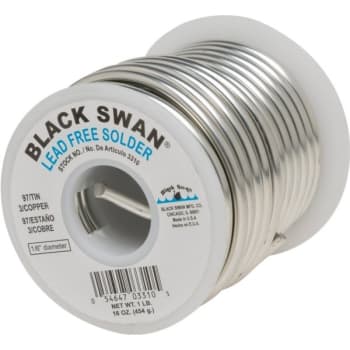 Black Swan® Silver Lead-Free Solder, 1 Lb, 97% Tin, 3% Copper, .117" Gauge