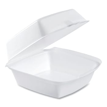 Dart Foam Hinged Lid Containers, 6 X 5.78 X 3, White Case Of 500