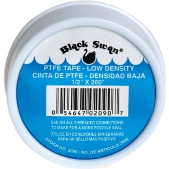 Image for Black Swan® Ptfe Tape, 1/2 X 260", Use On Threaded Connections, Package Of 10 from HD Supply