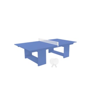 Ledge Lounger™ Table Tennis-Sky Blue Table-White Net-White Paddle-Sky Blue