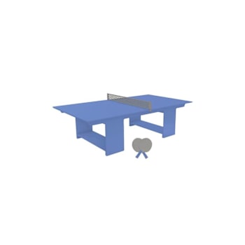 Ledge Lounger™ Table Tennis-Sky Blue Table-Gray Net-Gray Paddle-Sky Blue Accent