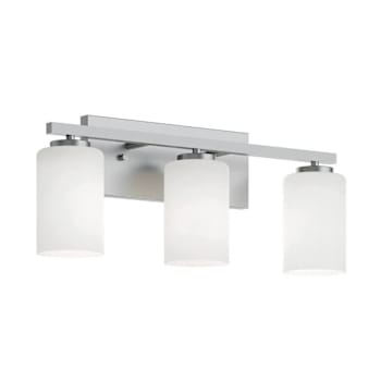 Afx Leo 22" 3-Light Vanity With Frosted Glass, Medium Base, Satin Nickel