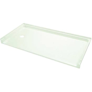 Image for Mustee 30" X 60" Barrier-Free Shower Floor - Left Drain - White from HD Supply