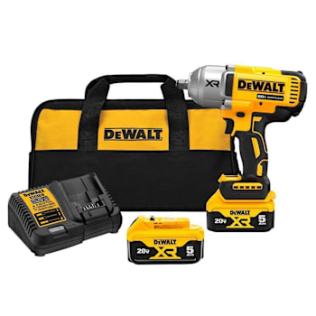 DeWalt 20v Max Xr 1/2" High Torque Impact Wrench With Hog Ring Anvil Kit