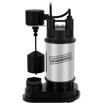 Maintenance Warehouse® 1 HP Stainless Steel / Cast Iron Sump Pump
