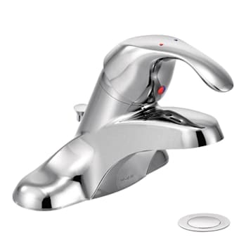 Moen M-Bition Commercial Chrome 1-Handle Low-Arc 1.2 GPM Bathroom Faucet with Pop-Up