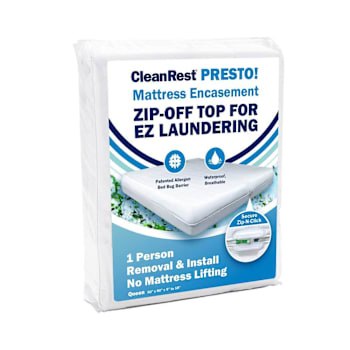 Cleanrest Presto! Zip-Off Top Mattress Encasement, Queen, 60" X 80" X 9-18"