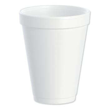 Dart Foam Drink Cups, 12 Oz, White, Case Of 1000