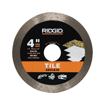 Ridgid 4 In. Tile Continuous Rim Diamond Saw Blade