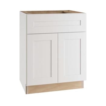 Image for Newport 27 In. W X 24 In. D X 34.5 In. H Assembled Plywood Base Kitchen Cabinet In Pacific White With Soft Close from HD Supply