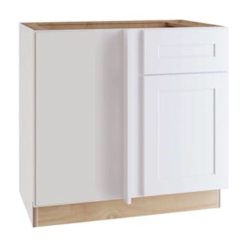 Image for Newport 36 In. W X 24 In. D X 34.5 In. H Assembled Plywood Blind Base Kitchen Cabinet In Pacific White With Soft Close L from HD Supply