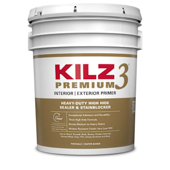 Kilz Premium Primer, Heavy-Duty High Hide Sealer, And Stain Blocker, White 5 Gal