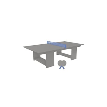 Ledge Lounger™ Table Tennis-Gray Table-Sky Blue Net-Gray Paddle-Sky Blue Accent